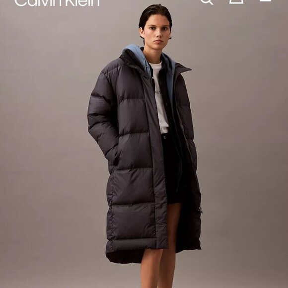 Calvin Klein Long Down Puffer Jacket sz XS - Picture 10 of 15